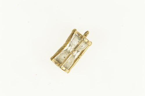 14K 3D Articulated Hourglass Time Symbol Charm/Pendant Yellow Gold