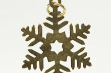 Load image into Gallery viewer, 14K Snow Flake Winter Season Holiday Motif Charm/Pendant Yellow Gold