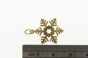 14K Snow Flake Winter Season Holiday Motif Charm/Pendant Yellow Gold