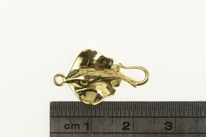 14K 3D Sting Ray Ocean Animal Fish Marine Life Charm/Pendant Yellow Gold