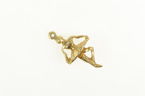14K 3D Ballerina Dancer Ballet Tutu Vintage Charm/Pendant Yellow Gold