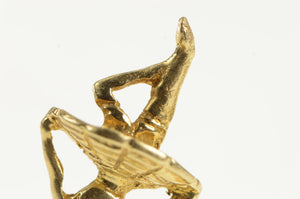 14K 3D Ballerina Dancer Ballet Tutu Vintage Charm/Pendant Yellow Gold