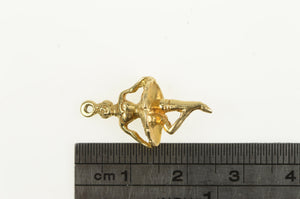 14K 3D Ballerina Dancer Ballet Tutu Vintage Charm/Pendant Yellow Gold