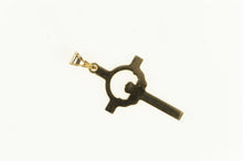 Load image into Gallery viewer, 14K Claddagh Celtic Motif Cross Christian Faith Charm/Pendant Yellow Gold