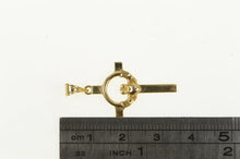 Load image into Gallery viewer, 14K Claddagh Celtic Motif Cross Christian Faith Charm/Pendant Yellow Gold