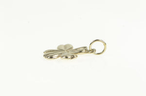 14K Diamond Shamrock Four Leaf Clover Lucky Charm/Pendant White Gold