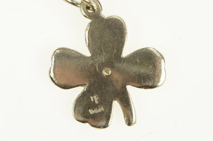 14K Diamond Shamrock Four Leaf Clover Lucky Charm/Pendant White Gold