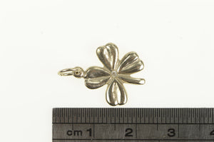 14K Diamond Shamrock Four Leaf Clover Lucky Charm/Pendant White Gold