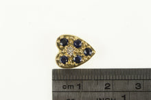 Load image into Gallery viewer, 14K Sapphire Diamond Heart Slide Bracelet Charm/Pendant Yellow Gold