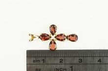 Load image into Gallery viewer, 14K Garnet Inset Cross Christian Faith Symbol Pendant Yellow Gold