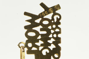 14K Worlds Youngest Grandma Novelty Funny Word Charm/Pendant Yellow Gold