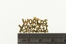Load image into Gallery viewer, 14K Worlds Youngest Grandma Novelty Funny Word Charm/Pendant Yellow Gold