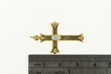 Load image into Gallery viewer, 14K Opal Cross Christian Faith Vintage Charm/Pendant Yellow Gold