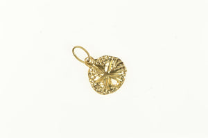 14K Sand Dollar Sea Shell Beach Ocean Motif Charm/Pendant Yellow Gold
