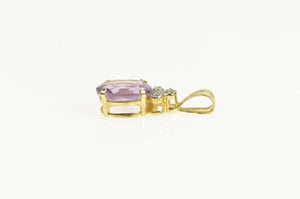 14K Amethyst Diamond Cluster Accent Vintage Charm/Pendant Yellow Gold