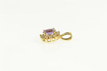 Load image into Gallery viewer, 14K Amethyst Diamond Halo Vintage Statement Charm/Pendant Yellow Gold