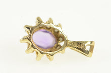 Load image into Gallery viewer, 14K Amethyst Diamond Halo Vintage Statement Charm/Pendant Yellow Gold