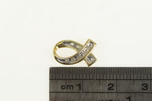 Load image into Gallery viewer, 10K Diamond Ribbon Loop Twist Vintage Simple Charm/Pendant Yellow Gold