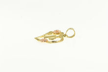 Load image into Gallery viewer, 14K P Initial Monogram Heart Letter Flower Charm/Pendant Yellow Gold