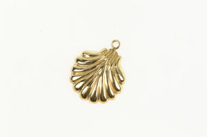 14K Scallop High Relief Puffy Sea Shell Ocean Charm/Pendant Yellow Gold
