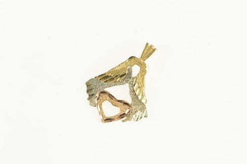 14K Tri Tone Heart Angel Love Symbol Black Hills Charm/Pendant Yellow Gold