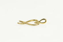 Load image into Gallery viewer, 10K Diamond Criss Cross Love Symbol Valentine Charm/Pendant Yellow Gold