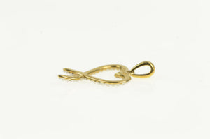 10K Diamond Criss Cross Love Symbol Valentine Charm/Pendant Yellow Gold