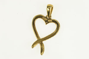 10K Diamond Criss Cross Love Symbol Valentine Charm/Pendant Yellow Gold