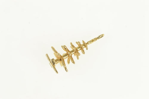 14K 3D Pine Tree Christmas Holiday Tree Charm/Pendant Yellow Gold