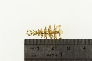 14K 3D Pine Tree Christmas Holiday Tree Charm/Pendant Yellow Gold