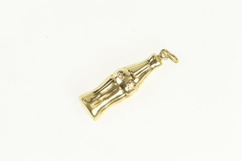 14K 3D Coke Coca Cola Soda Bottle Vintage Charm/Pendant Yellow Gold