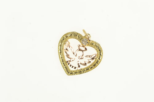 10K Heart Angel Diamond Accent Black Hills Charm/Pendant Yellow Gold