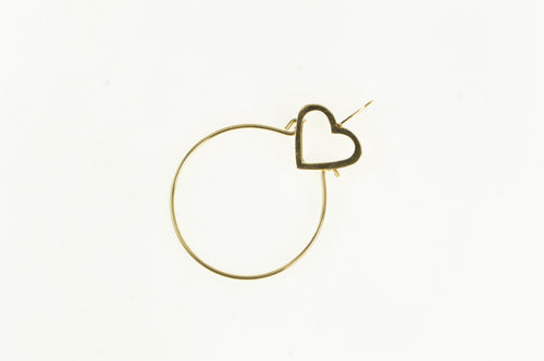 14K Heart Love Symbol Charm Holder Loop Charm/Pendant Yellow Gold