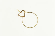Load image into Gallery viewer, 14K Heart Love Symbol Charm Holder Loop Charm/Pendant Yellow Gold