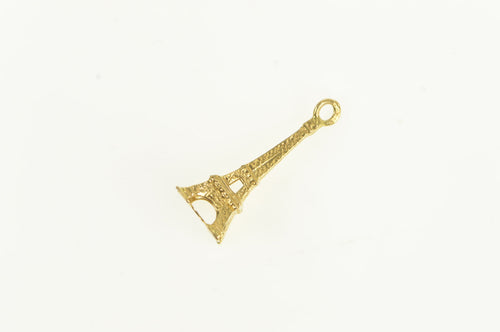 14K 3D Eiffel Tower Paris France Souvenir Charm/Pendant Yellow Gold
