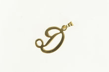 Load image into Gallery viewer, 14K D Cursive Monogram Letter Initial Name Charm/Pendant Yellow Gold