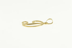 14K D Cursive Monogram Letter Initial Name Charm/Pendant Yellow Gold