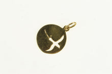 Load image into Gallery viewer, 14K Bermuda Long Tail Bird Cut Out Round Charm/Pendant Yellow Gold