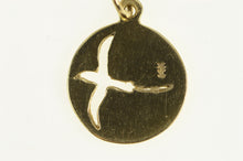 Load image into Gallery viewer, 14K Bermuda Long Tail Bird Cut Out Round Charm/Pendant Yellow Gold