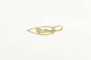 14K #1 Number One Mom Mothers Day Heart Charm/Pendant Yellow Gold