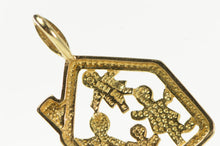 Load image into Gallery viewer, 14K Stick Figure Family House Home Sweet Home Charm/Pendant Yellow Gold