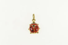 Load image into Gallery viewer, 14K 3D Red Enamel Lady Bug Lucky Symbol Charm/Pendant Yellow Gold