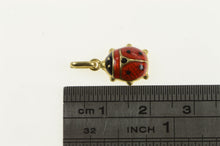 Load image into Gallery viewer, 14K 3D Red Enamel Lady Bug Lucky Symbol Charm/Pendant Yellow Gold