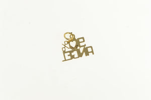 14K 90% Angel Ninety Percent Angelic Word Charm/Pendant Yellow Gold