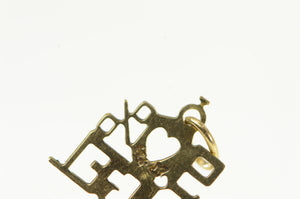 14K 90% Angel Ninety Percent Angelic Word Charm/Pendant Yellow Gold