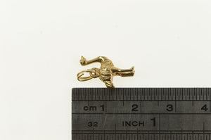 9K 3D Ostrich Big Bird Animal Zoo Charm/Pendant Yellow Gold