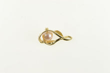 Load image into Gallery viewer, 14K Pearl Diamond Accent Leaf Vintage Charm/Pendant Yellow Gold