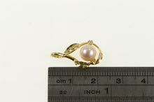 Load image into Gallery viewer, 14K Pearl Diamond Accent Leaf Vintage Charm/Pendant Yellow Gold