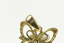 Load image into Gallery viewer, 14K Butterfly White &amp; Green CZ Vintage Fashion Charm/Pendant Yellow Gold