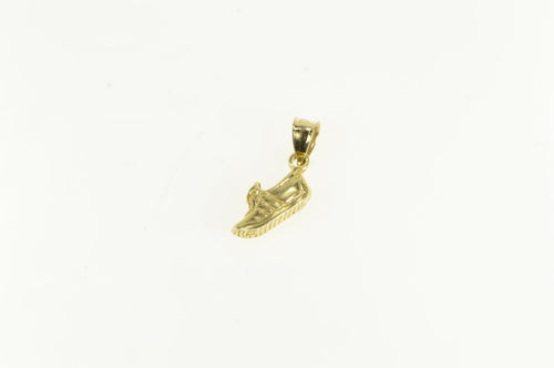 14K 3D Running Shoe Sneaker Track Sports Charm/Pendant Yellow Gold